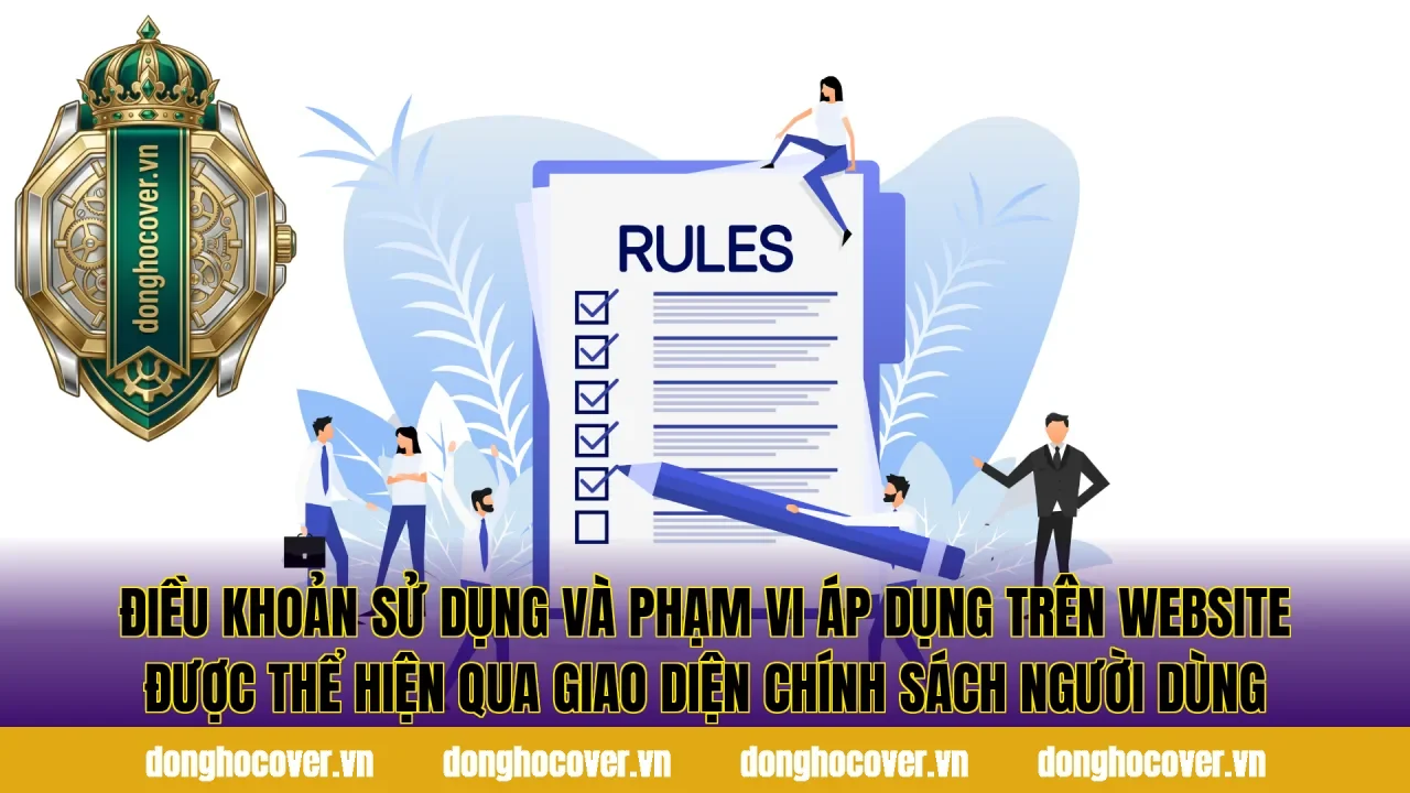 Điều khoản sử dụng và phạm vi áp dụng trên website được thể hiện qua giao diện chính sách người dùng