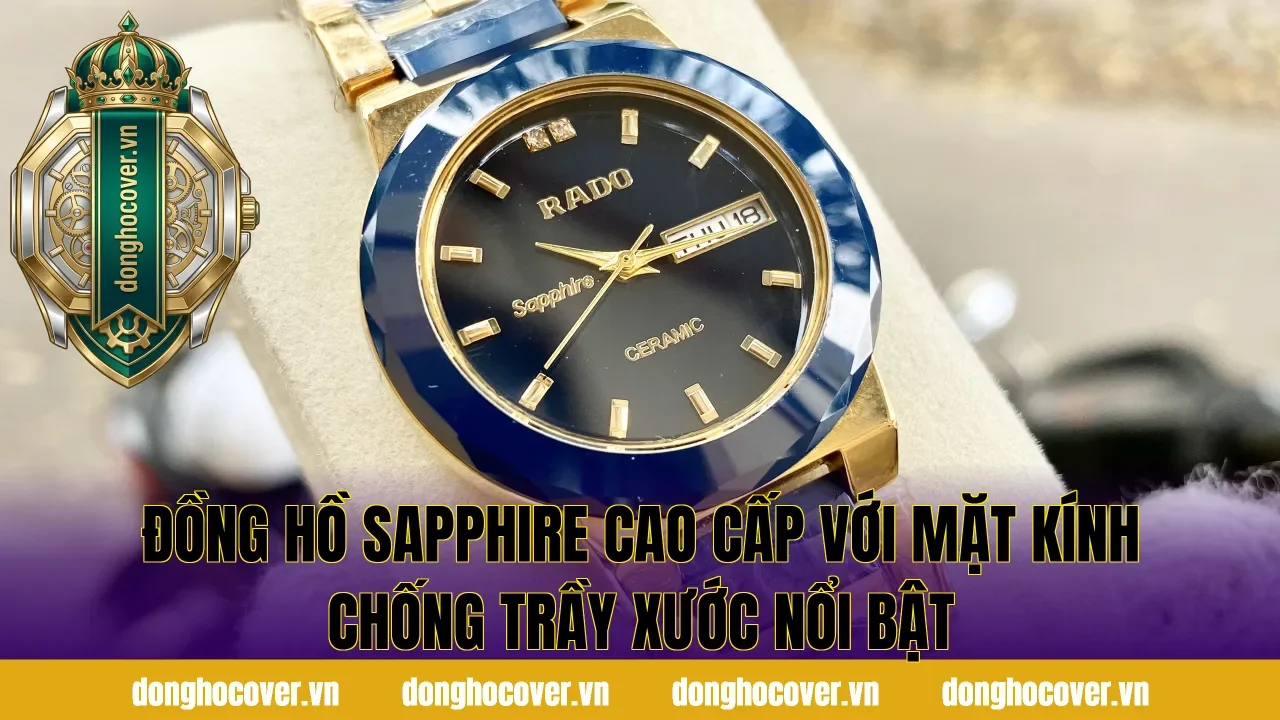 Đồng hồ sapphire cao cấp với mặt kính chống trầy xước nổi bật