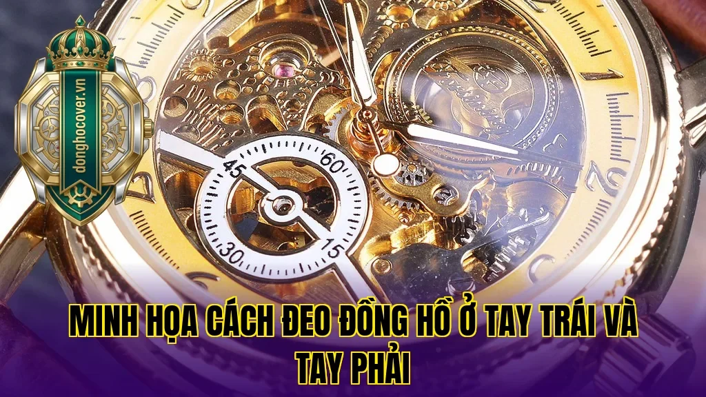 Minh họa cách đeo đồng hồ ở tay trái và tay phải